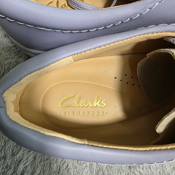 Clarks Mayhill Walk Lilac Purple Leather Platform Sneakers Womens 8M NEW - Picture 3 of 6